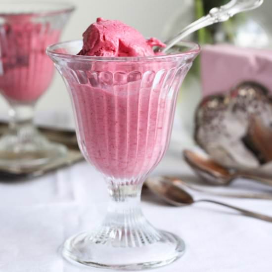 Raspberry Rose Coconut Ice Cream
