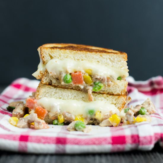 Chicken Pot Pie Grilled Cheese