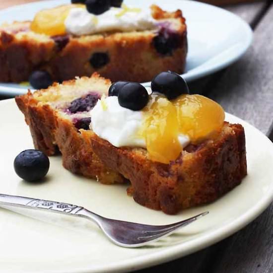 Sticky Lemon Curd & Blueberry Cake