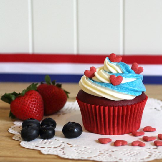 4 July Red Velvet Cupcakes