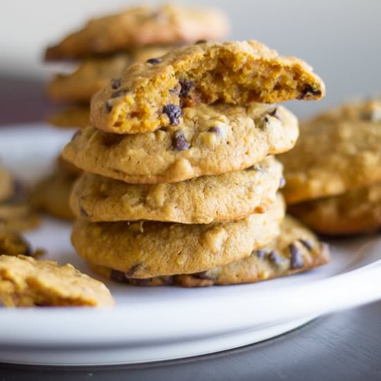 Pumpkin Oatmeal Choc Chip Cookies