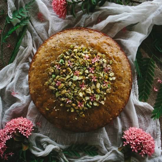 Semolina Cake w Pistachios & Honey
