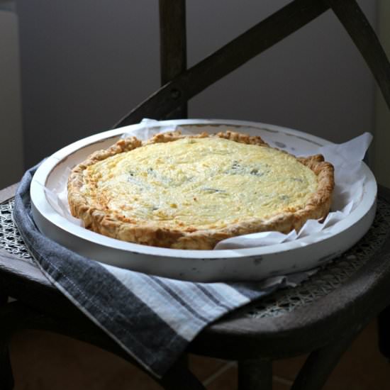 Smoked sheep cheese tart
