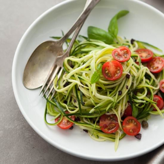 Zucchini Noodles with Caper Sauce