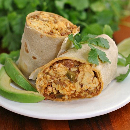 Chorizo Breakfast Burritos