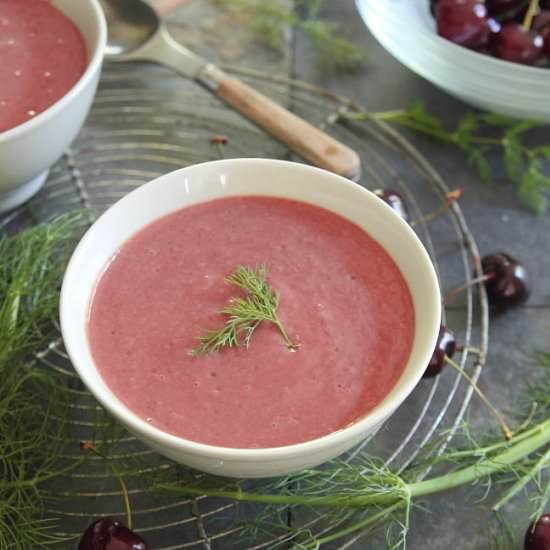 Chilled Cherry Fennel Soup