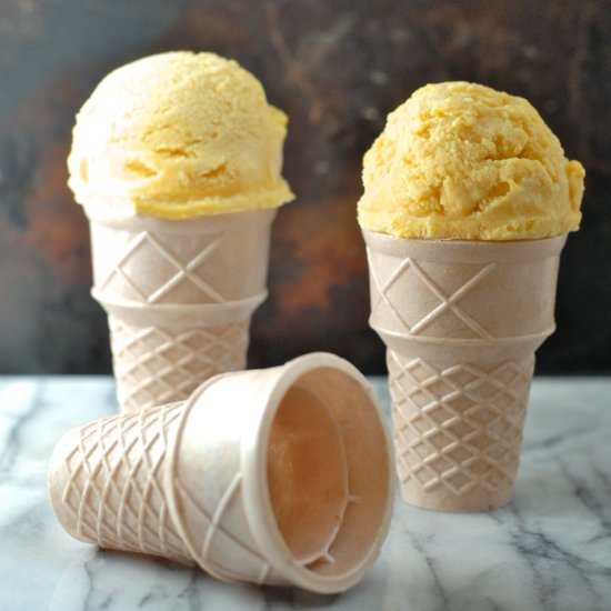Mango-orange coconut milk ice cream