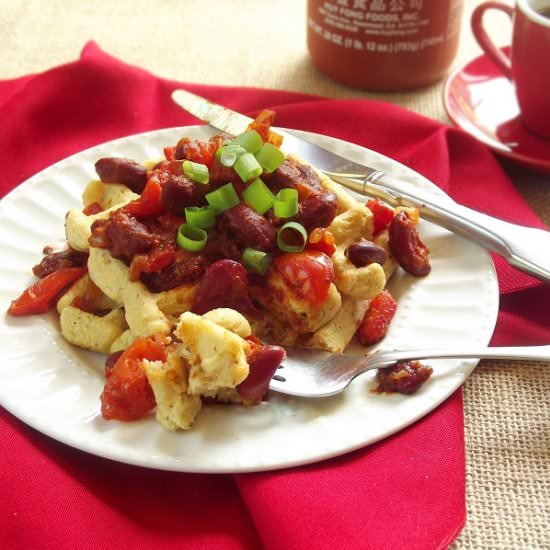 Vegan Chili Cornbread Waffles