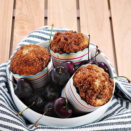 Dark Chocolate Cherry Muffins