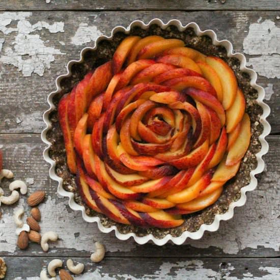 Raw Peach Tart