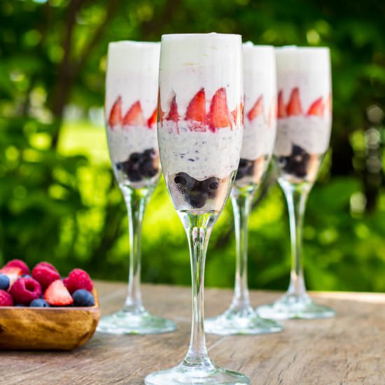 Red, Blue & White Chocolate Mousse