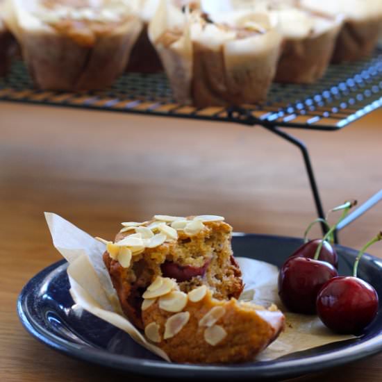 Almond Pulp Muffins with Cherries