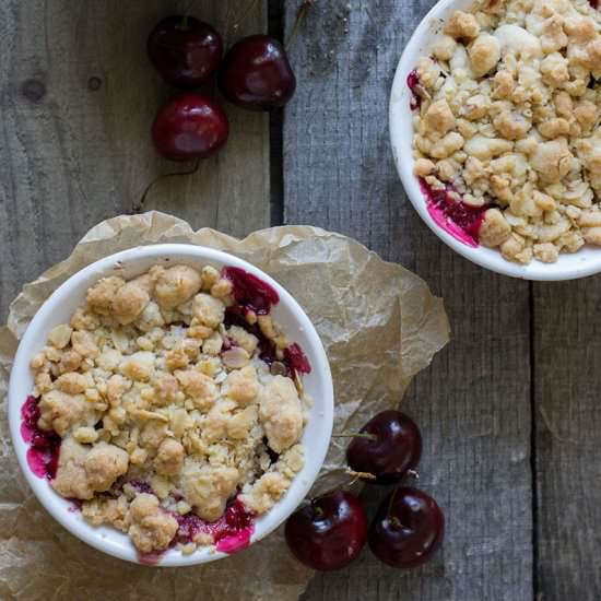 Individual Cherry Almond Crumbles