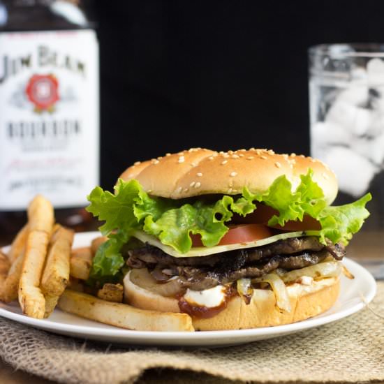 Steak Burger with Whiskey Onions