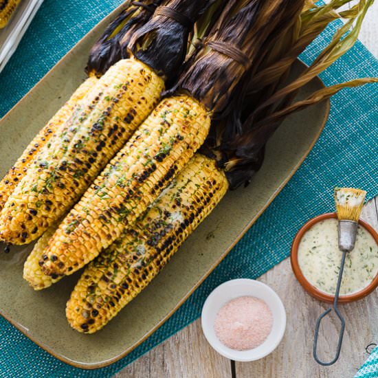 Grilled Corn with Herb Butter