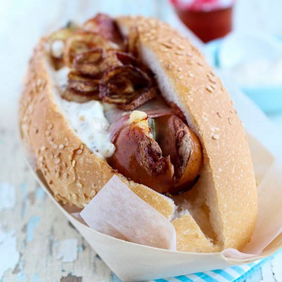 Bacon, Cheese & Jalapeño Hot Dogs