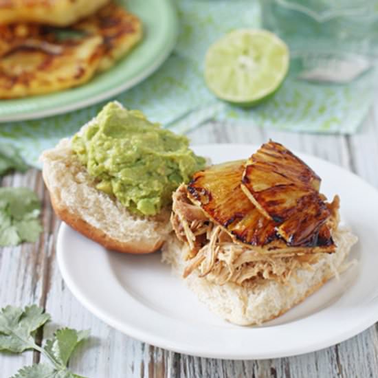 Crockpot pineapple chicken sandwich