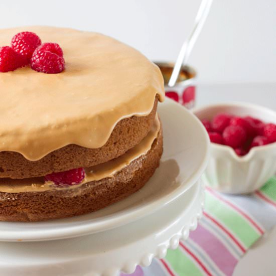 Raspberry Caramel Cake