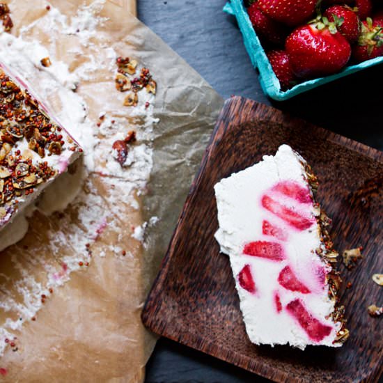 Coconut Lemon Strawberry Semifreddo