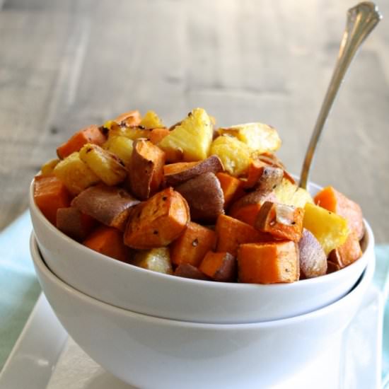 Roasted Sweet Potato and Pineapple