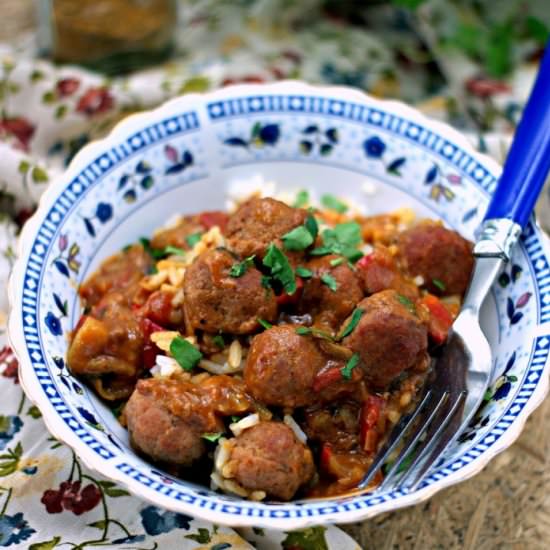 Curry with Turkey Meatballs