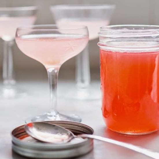 Rhubarb Shrub Sparklers