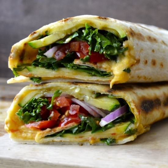 Grilled Zucchini Hummus Wrap