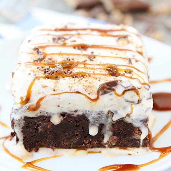 Toffee Ice Cream Brownie Bars