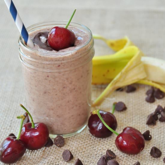 Vegan Chocolate Cherry Banana Shake