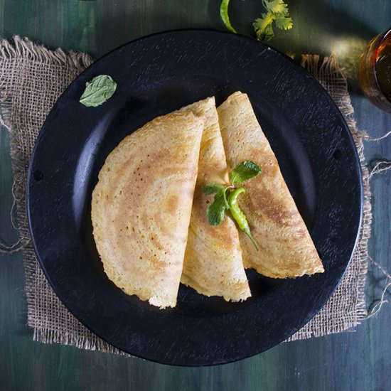 Indian Lentil Crepes with Cheese