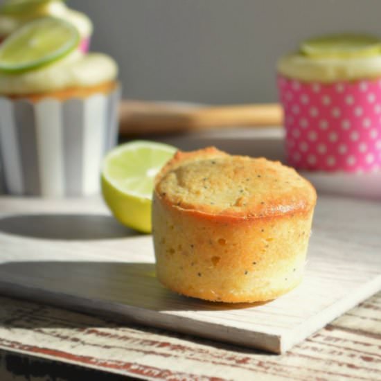 Sugar-Free Lime Poppy Seeds Cupcake