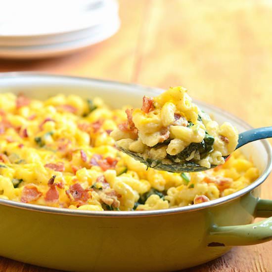 Spinach-Bacon Macaroni and Cheese