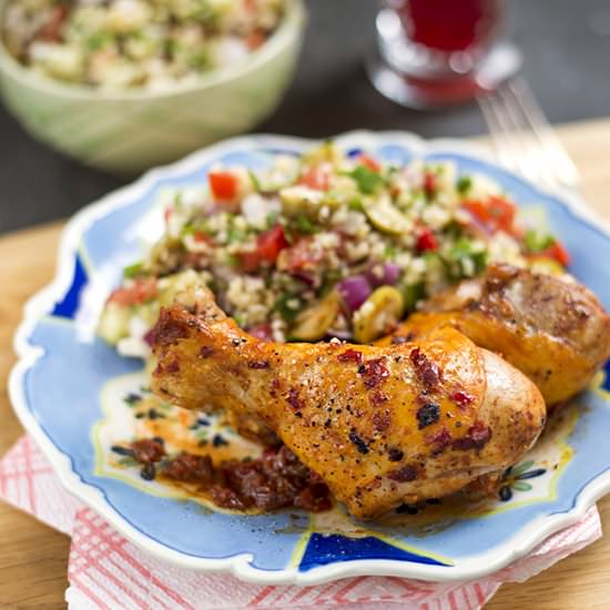 Harissa chicken with tabbouleh