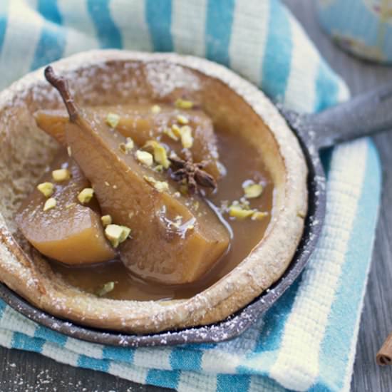 Dutch Baby with Chai Pears