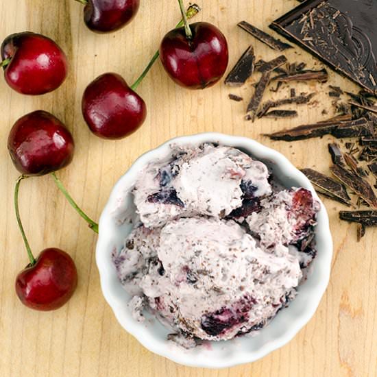 No-Churn Cherry Ice Cream