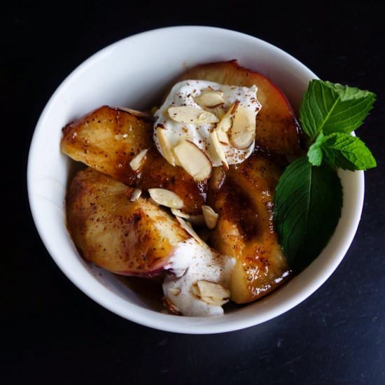 Grilled Peaches with Mint