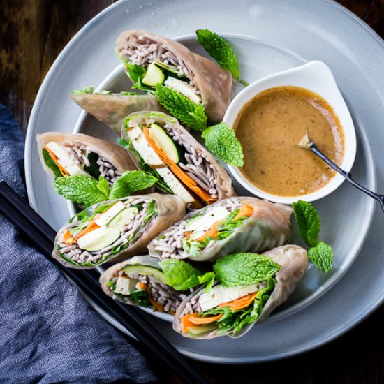 Zucchini Soba Summer Rolls