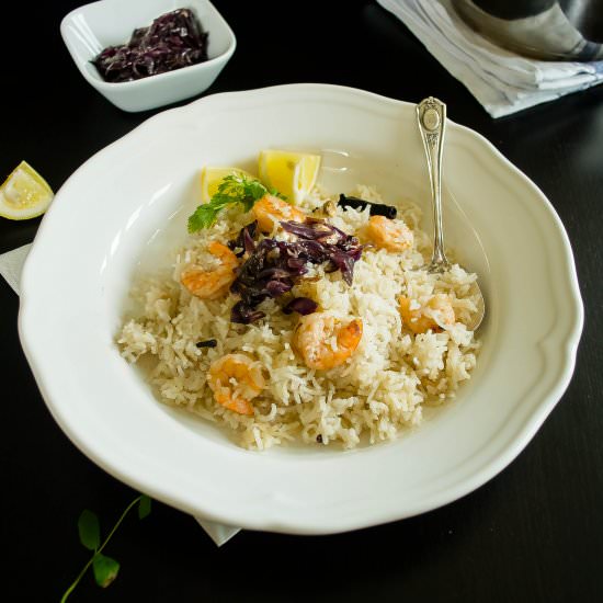 One Pot Coconut Rice with Prawns