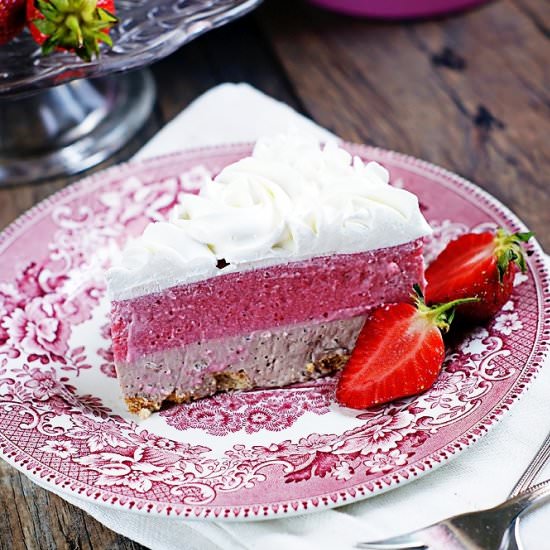 Neapolitan No Bake Cheesecake