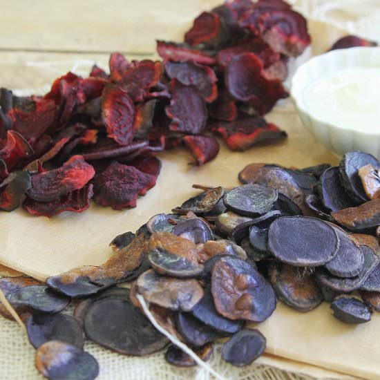 Red Beet and Blue Potato Chips