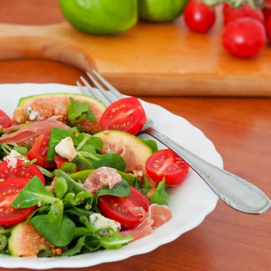 Fig, Prosciutto, Blue Cheese Salad