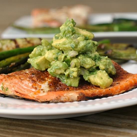 Grilled Salmon with Avocado Salsa