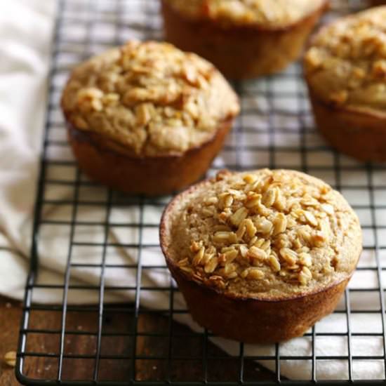 Caramelized Banana Oat Muffins