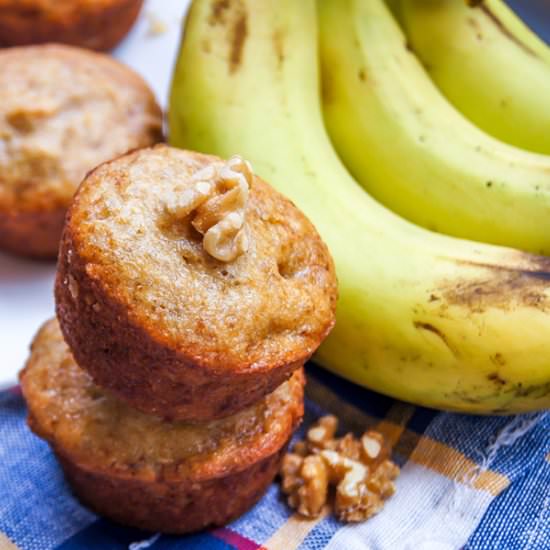 Eggless Banana Nut Muffins