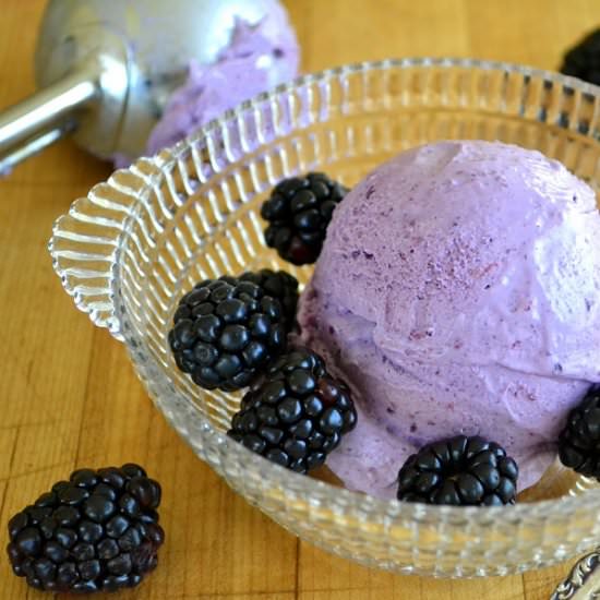 Easy No Churn Blackberry Ice Cream