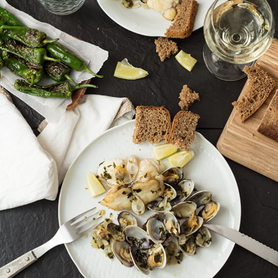 Monkfish with Clams