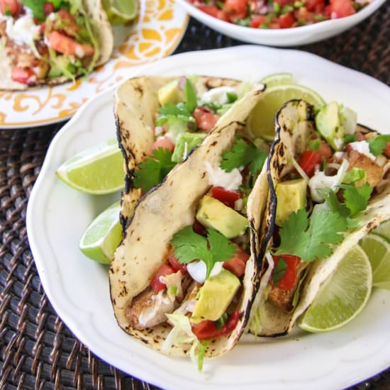 Fish Tacos with Fresh Salsa