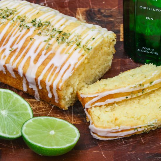 Gin Glazed Lime and Coconut Cake