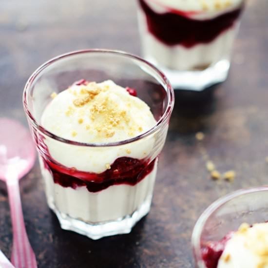 No-Bake Raspberry Cheesecakes