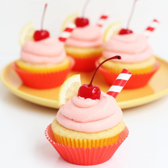 Cherry Lemonade Cupcakes